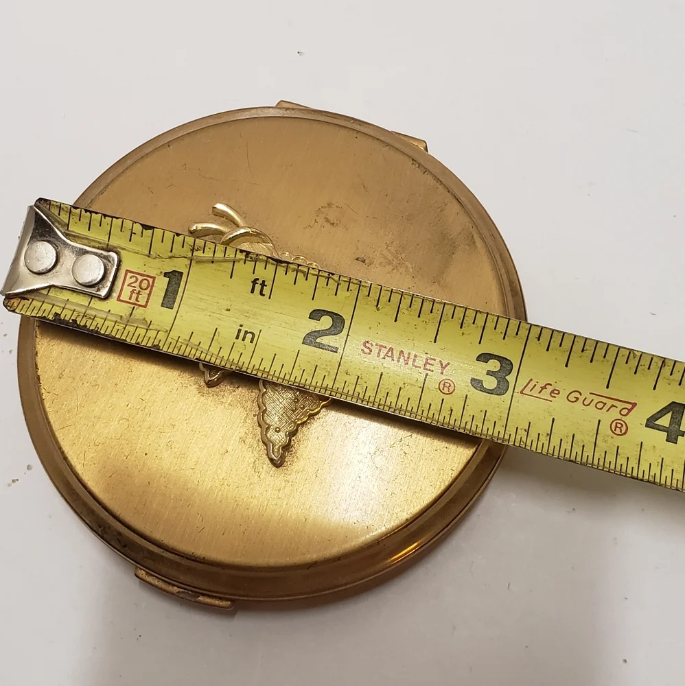 Vintage Stratton Gold Texture Double Leaf Convertible Compact Made in England